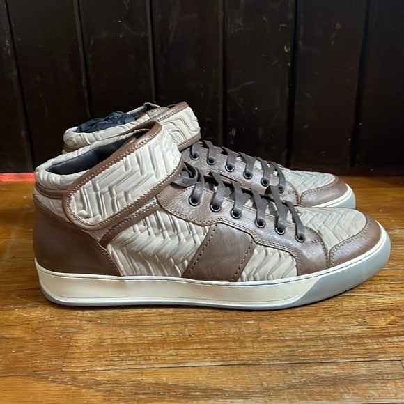 Lanvin mocha brown high-top sneakers, size 10 - Picture 4 of 12